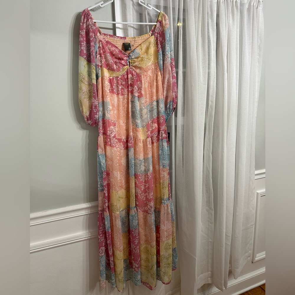 NWT Taylor Patchwork Maxi Dress 2 - Picture 3 of 8